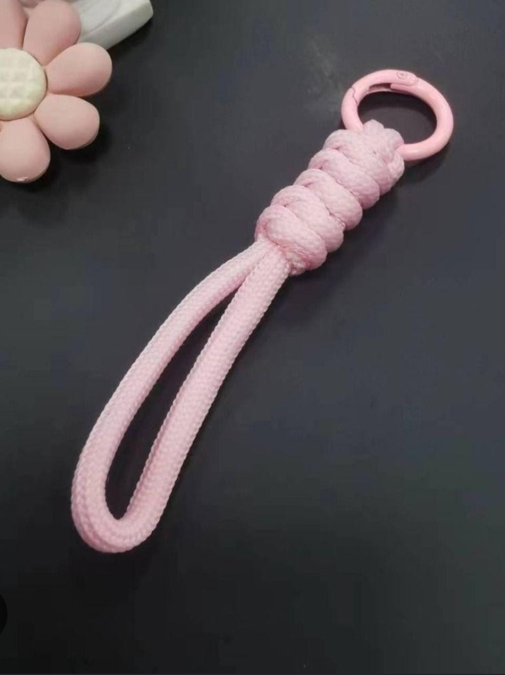 Pink Braided Paracord Keychain/ Bag Charm/ Phone Strap Lanyard BNIB